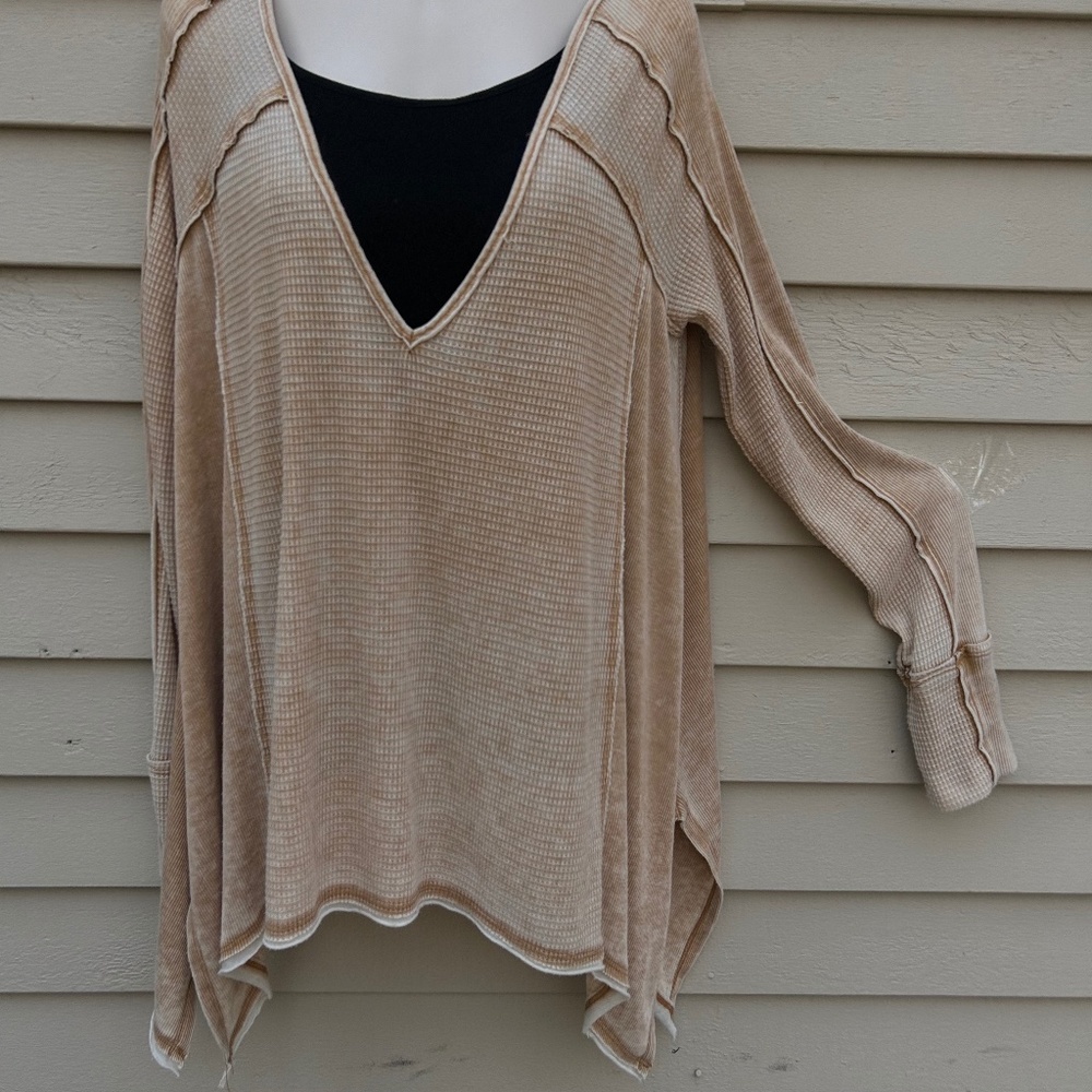 Free People Long Sleeve Low V-Neck Tunic